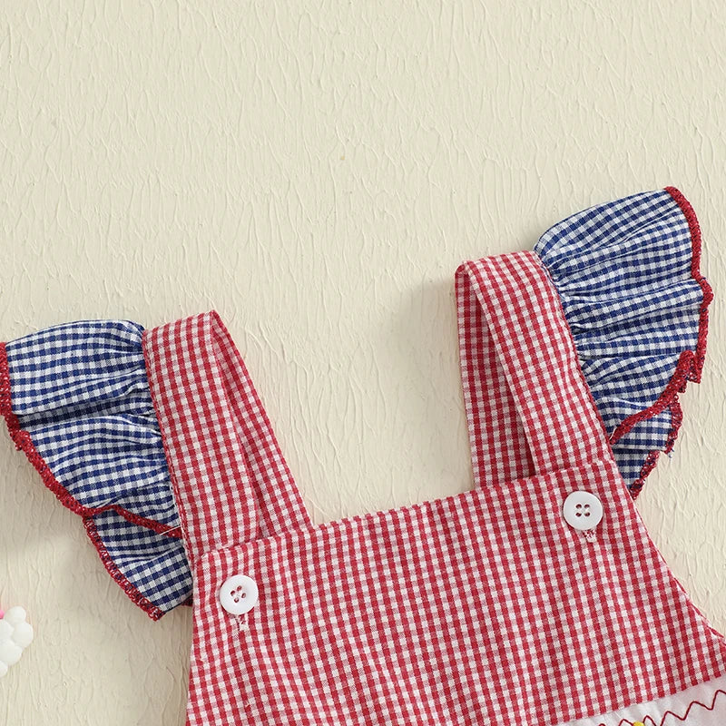 Infant Girls  American Flag Romper