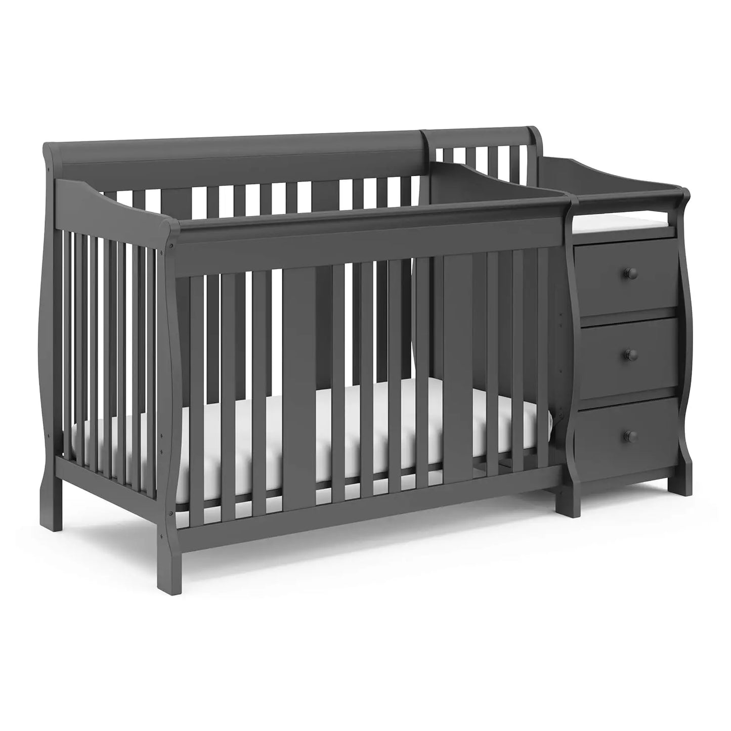 5-in-1 Convertible Crib and Changing -Table  with 3 Drawers (Espresso)- additional colors options