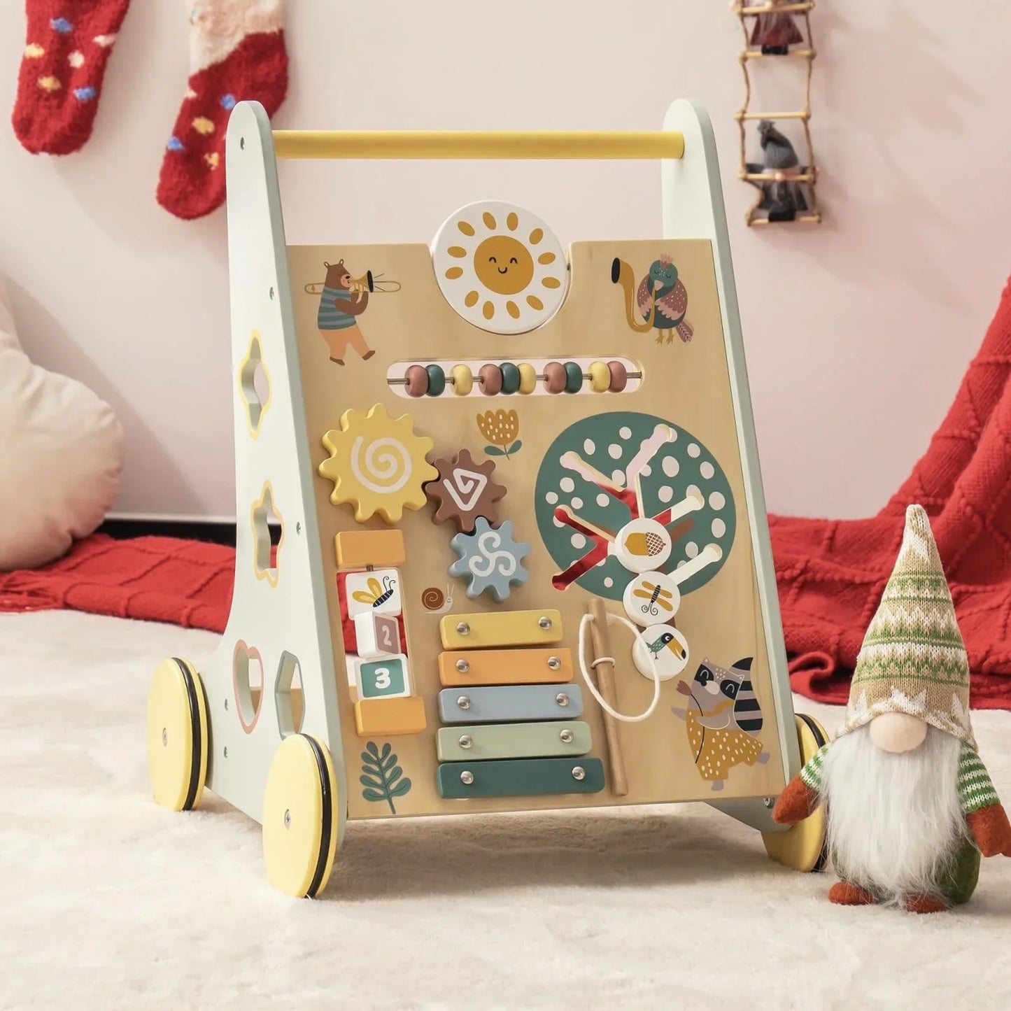 Wooden Baby Walker-Activity Center