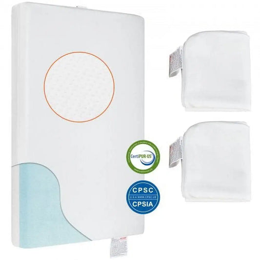 Crib Mattress, Two-sided Breathable  Memory Foam, with 2 Waterproof Covers
