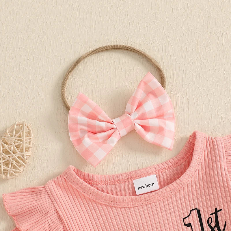 Infant Girls Floral Print Romper with Matching Headband