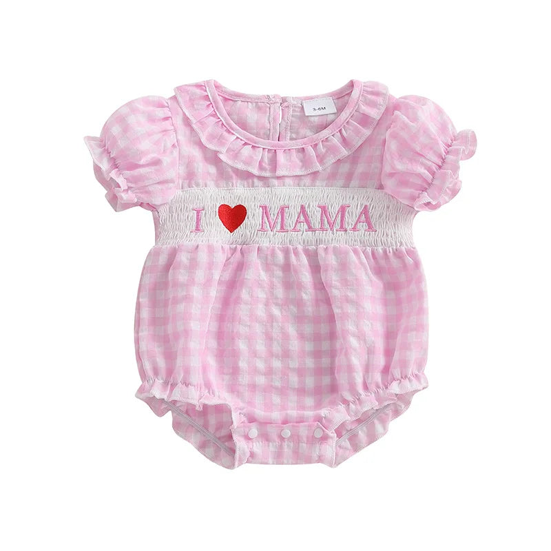 Infant Girls Sleeveless Romper with Ruffle Trim