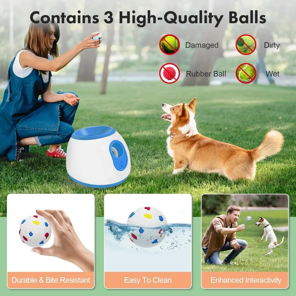 Automatic Ball Launcher for Dogs - Indoor & Outdoor Launch Distance 10-30ft,