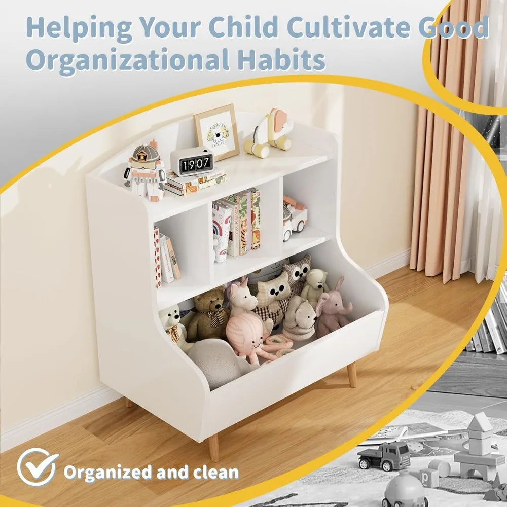 Children's Bookshelf, Toy Storage Organizer, Wooden