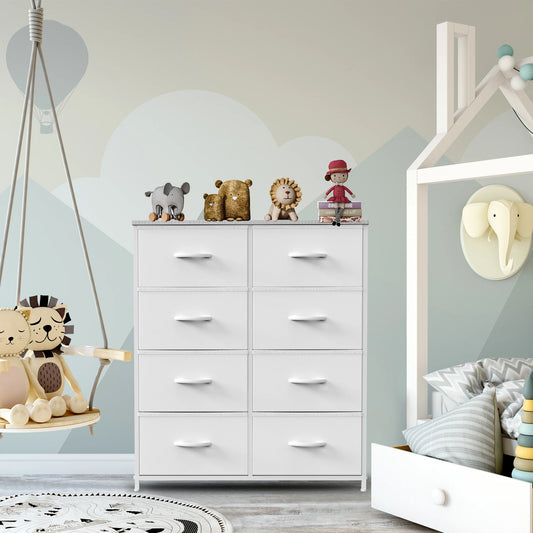 Child's Wardrobe  With 8 Fabric Drawer Storage Steel Frame -Additional colors available