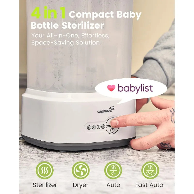 Bottle Sterilizer and Dryer,  Compact Electric Steam Baby Bottle Sterilizer
