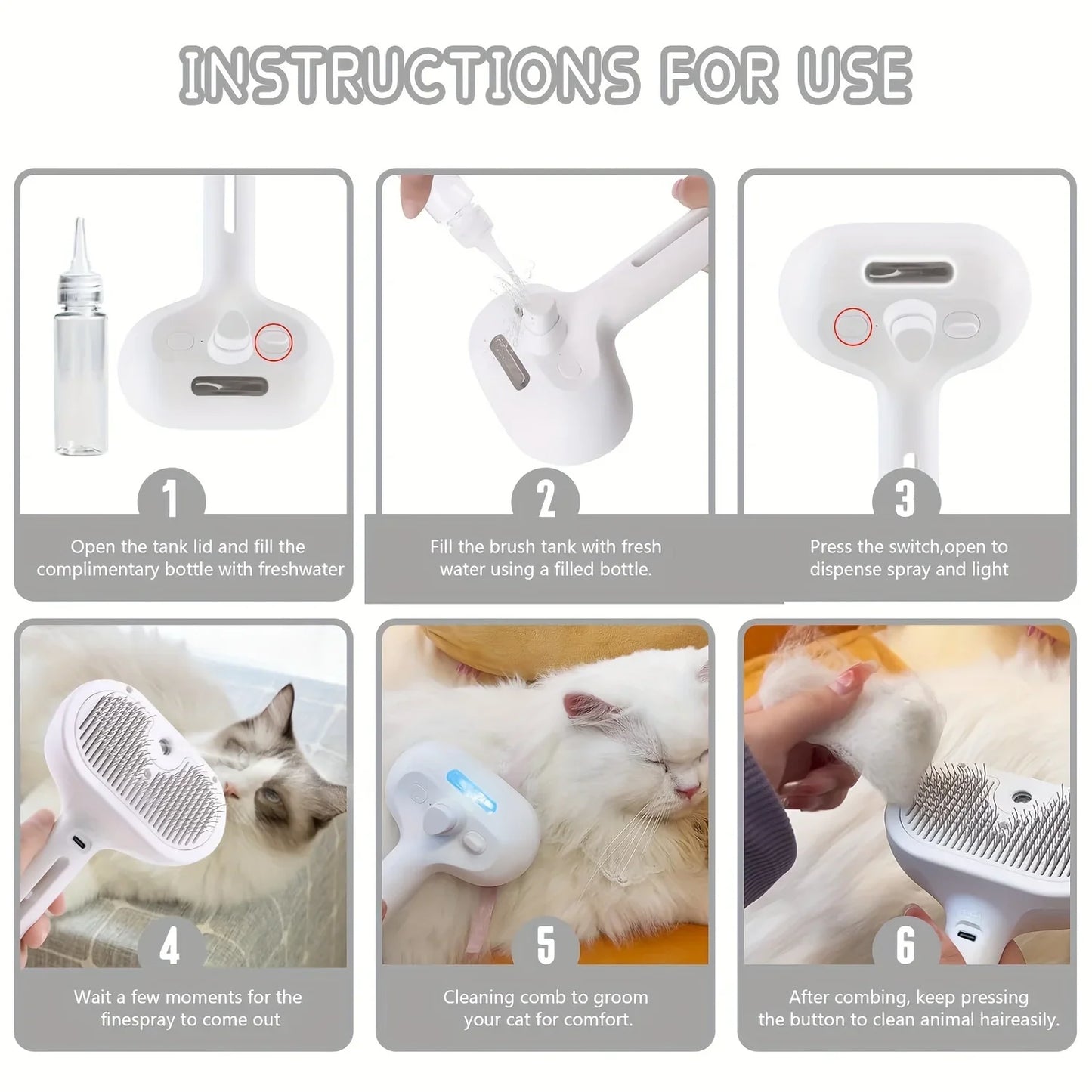 Pet Spray Hair Comb Hair Remover Cleaning Brush