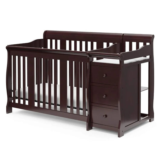 5-in-1 Convertible Crib and Changing -Table  with 3 Drawers (Espresso)- additional colors options