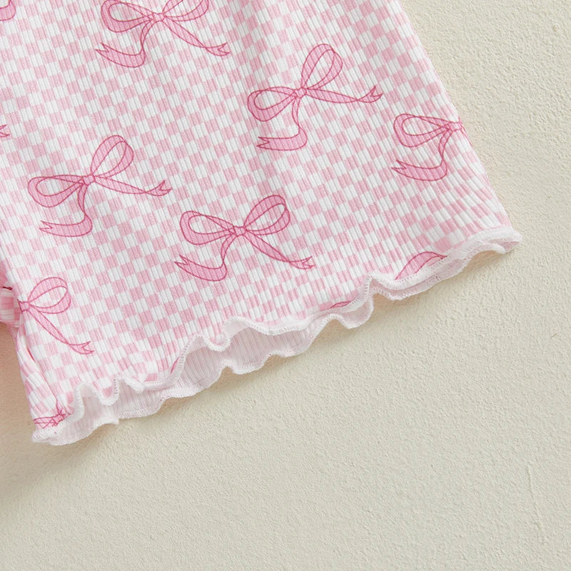 Girl Summer Ensemble Featuring Top and Comfy Elastic Waist Shorts-- size 6mos-4yr