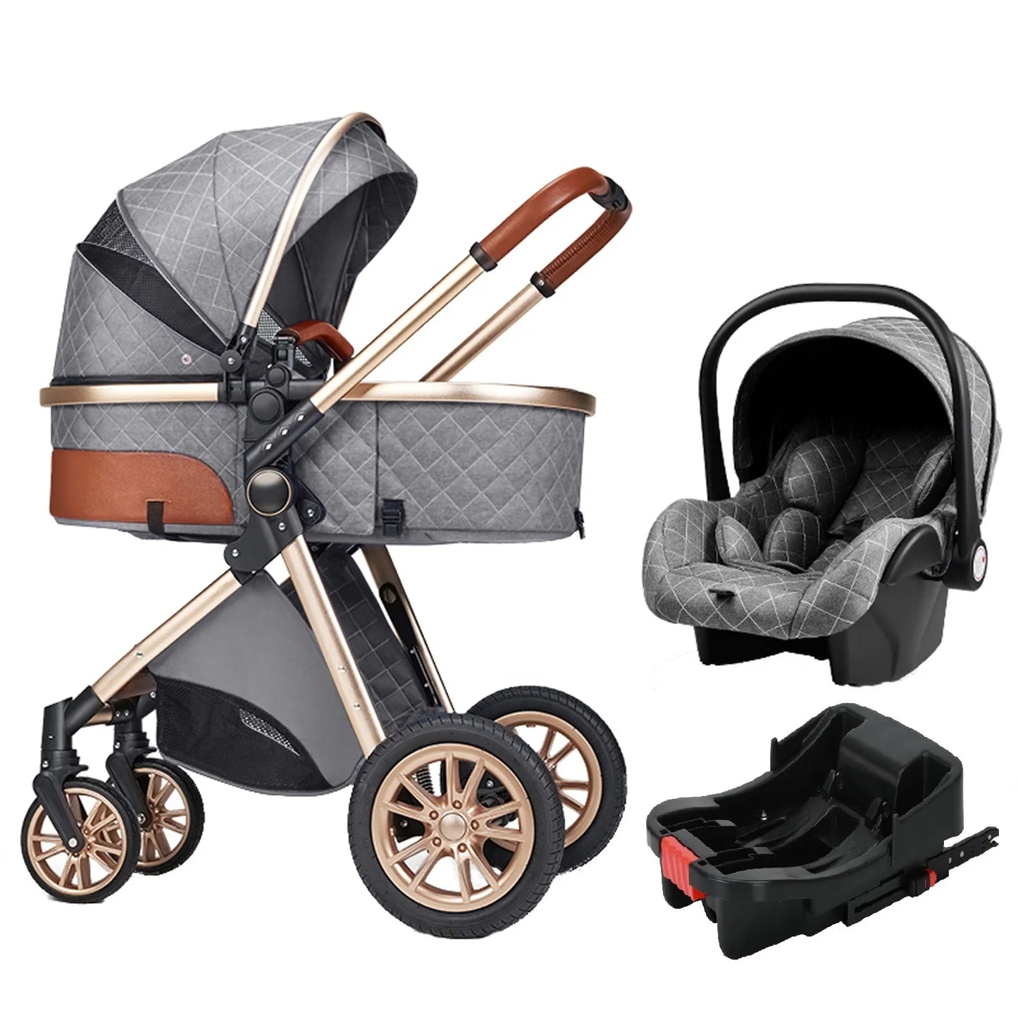 Travel Pram 3 in 1 Baby High Landscape Stroller