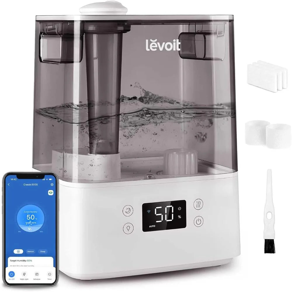 Smart Humidifier for Home,(6L) Cool Mist Top Fill Essential Oil Diffuser