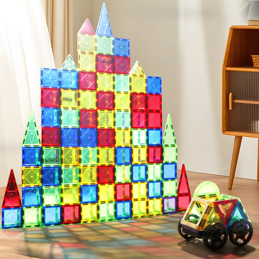 Magnetic Building Blocks Set Magnetic Sheet Construction Building Puzzle Tiles