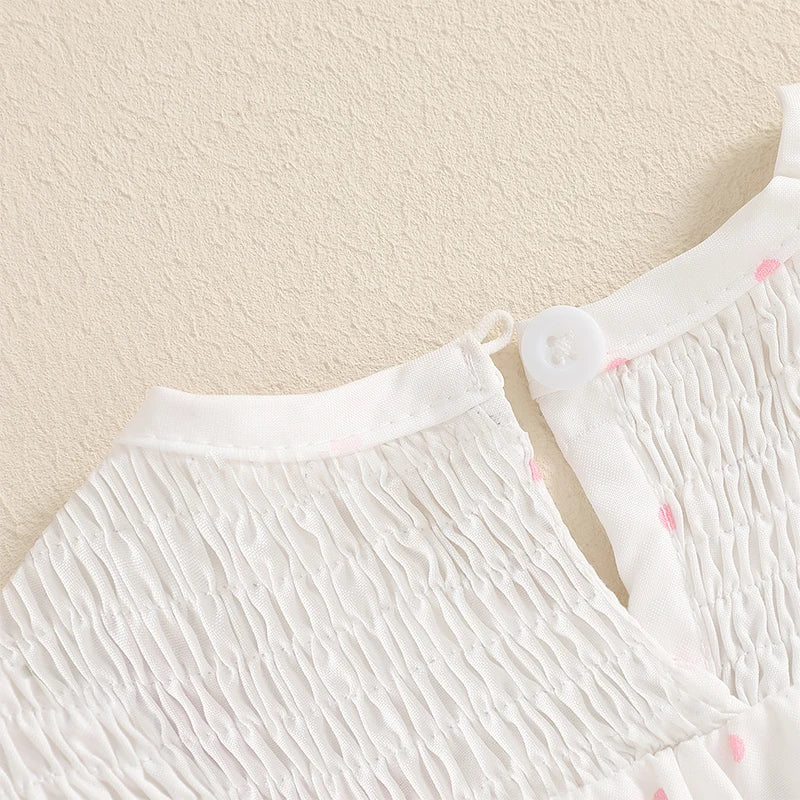 Girls Romper with Cupcake Embroidery and Flutter Sleeves - Perfect for Birthday Celebrations