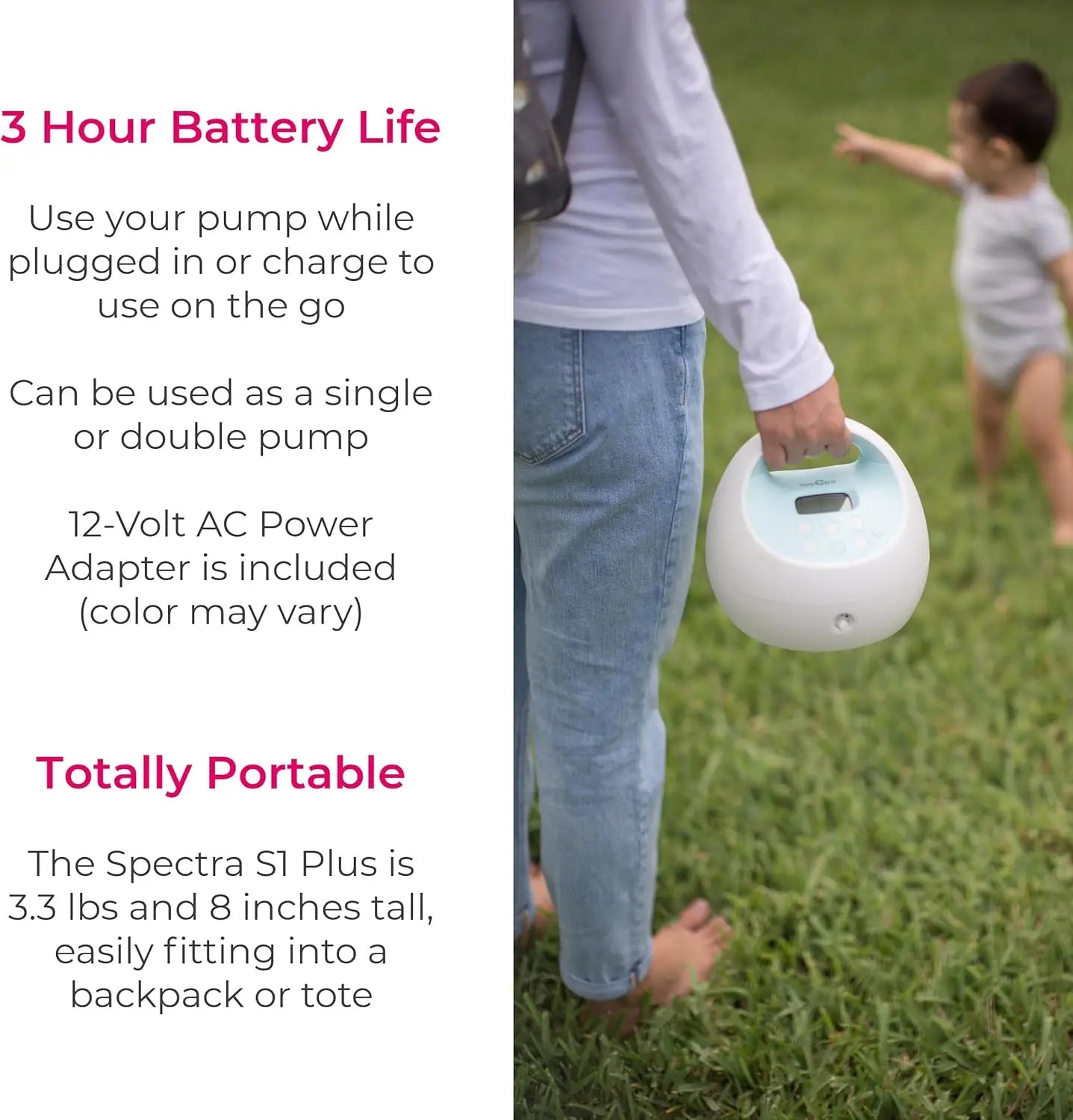 Electric Breast Milk Pump with Tote Bag,  Bottles and Cooler.