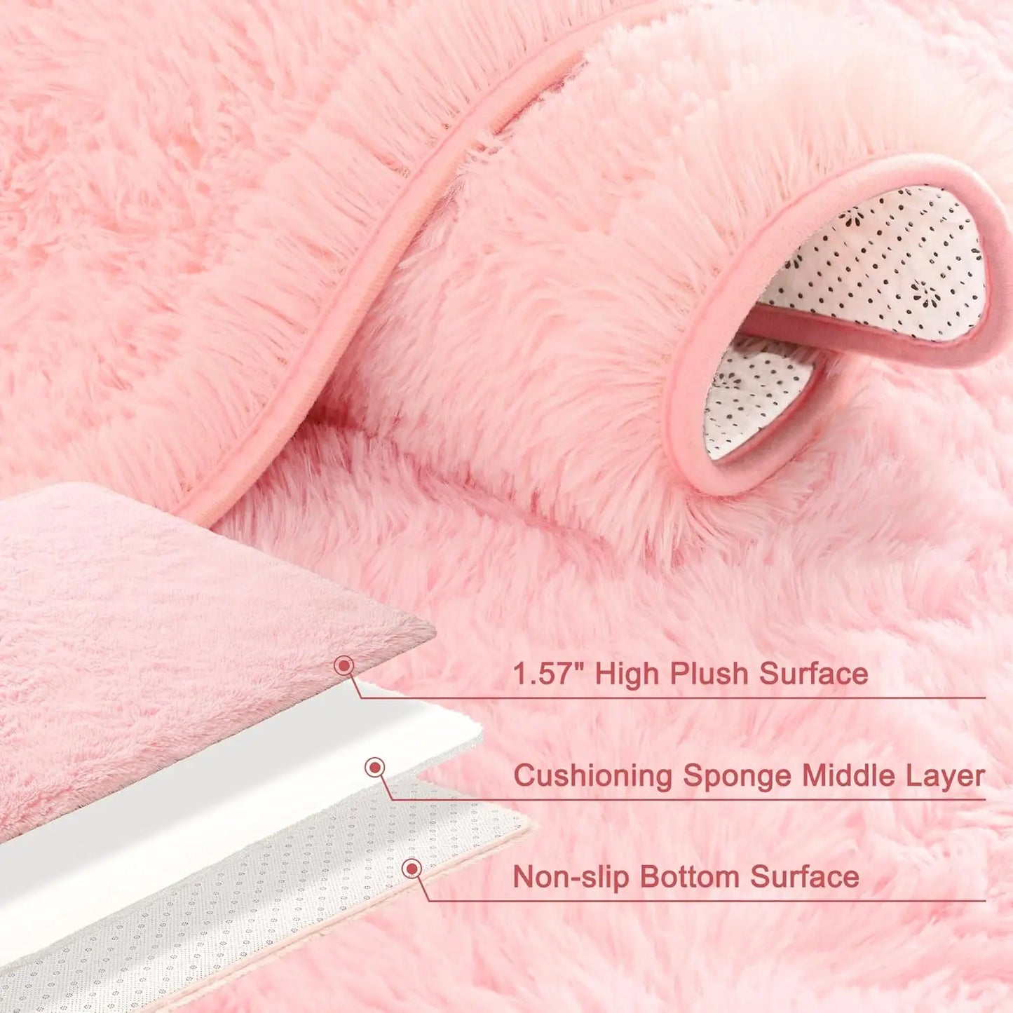 Plush Fluffy Ultra Soft Indoor Area Rug  For Children/ Nursery Rug