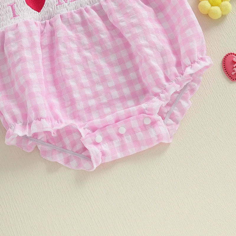 Infant Girls Sleeveless Romper with Ruffle Trim
