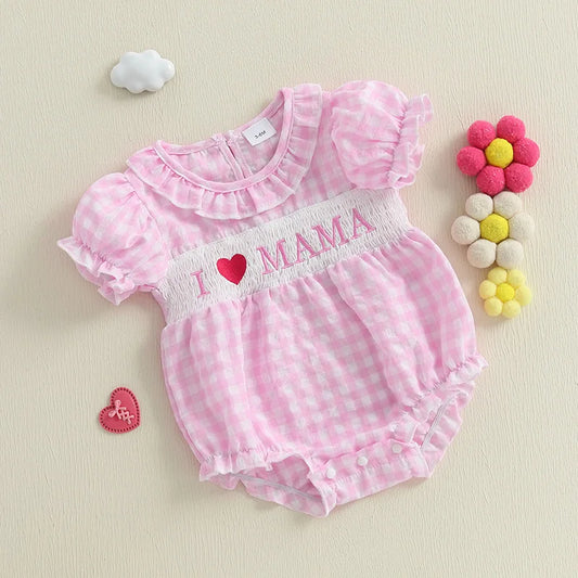 Infant Girls Sleeveless Romper with Ruffle Trim