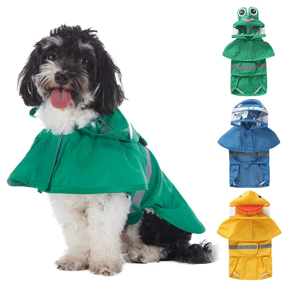 Reflective Dog Raincoat Hooded Waterproof
