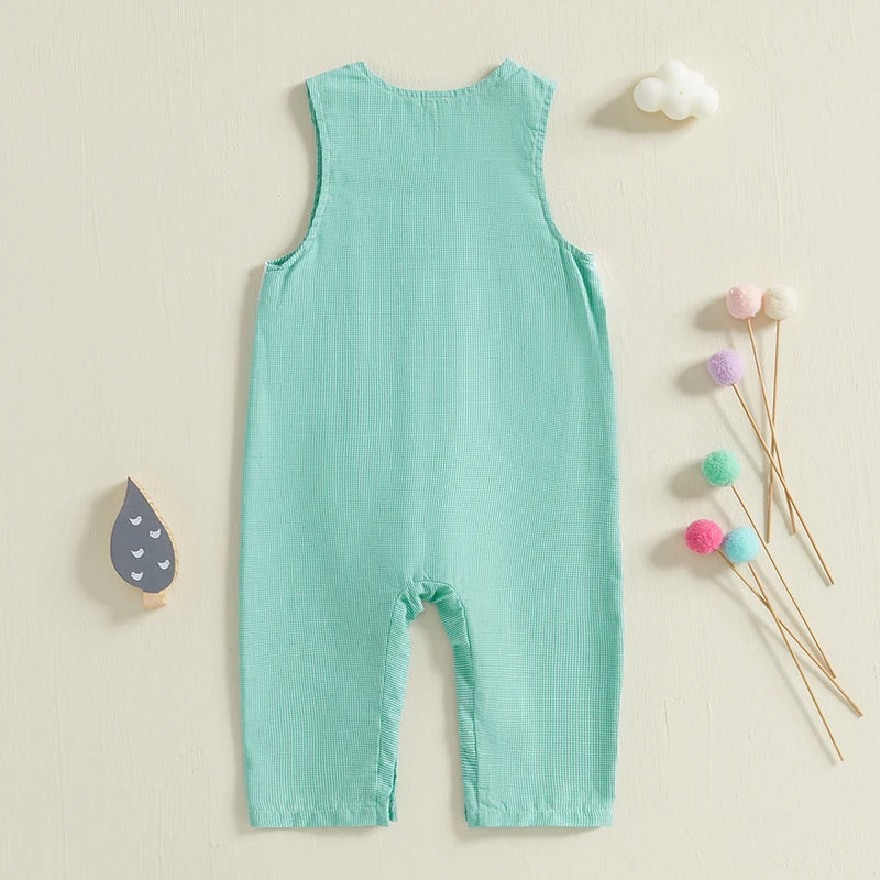 Toddler/ Baby- Duck Overalls  Sleeveless Button Straps Jumpsuit