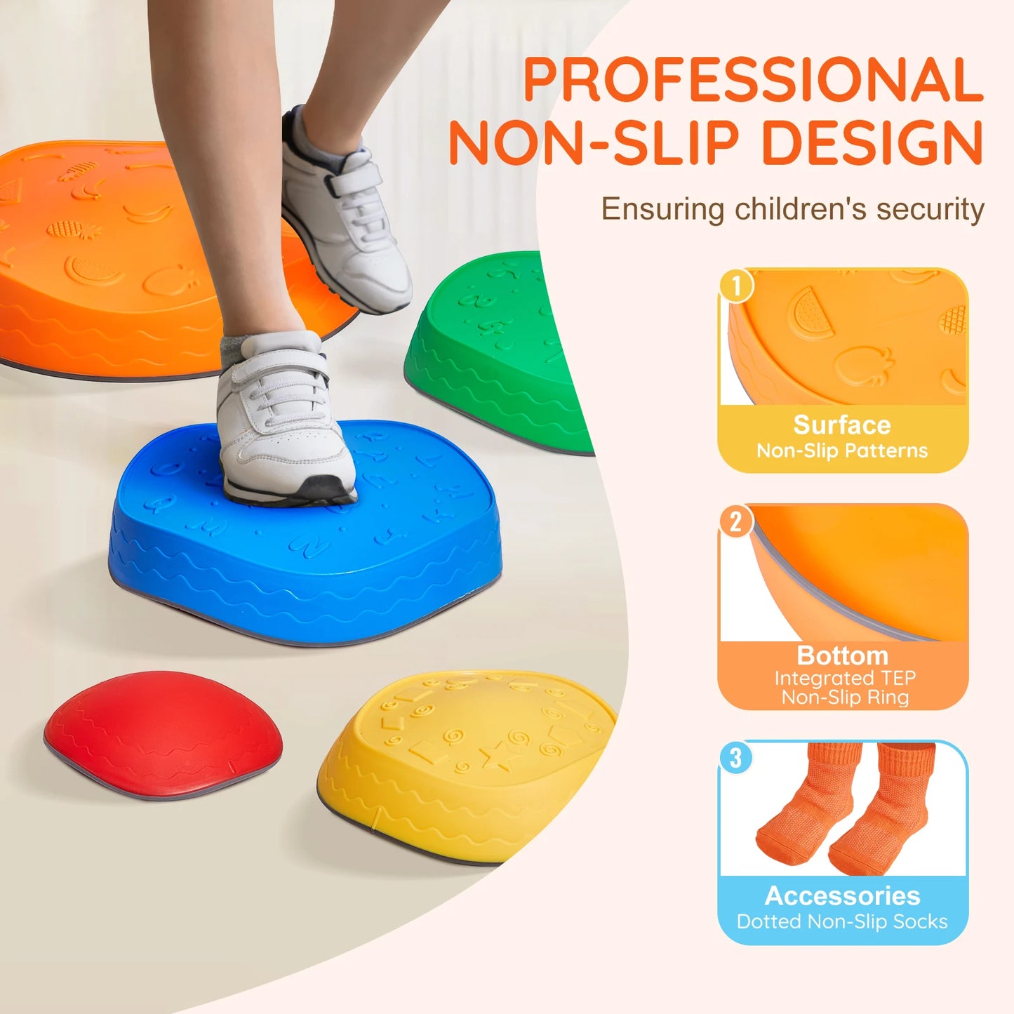 5PCS Balance Stepping Stones  Sensory Training Tactile