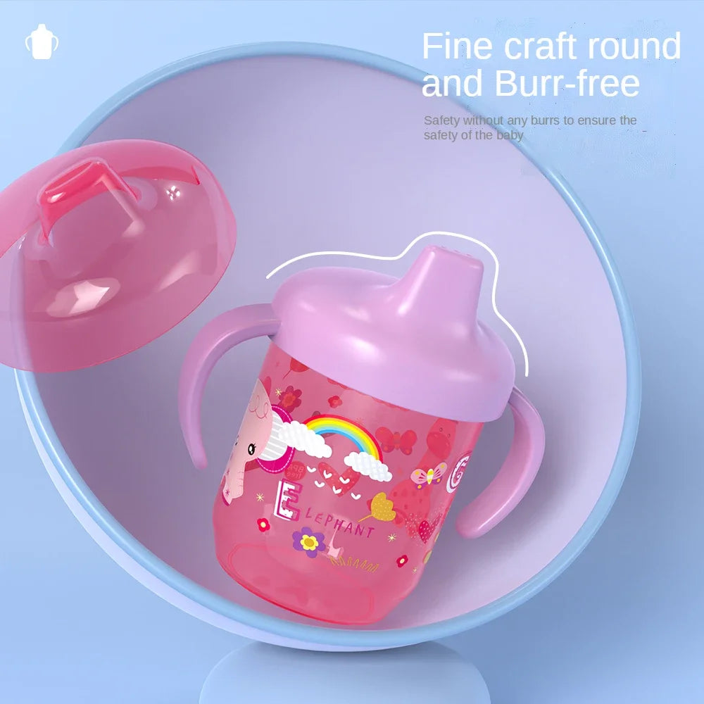Baby Training Drinking Cup with Double Handle Flip Lid BPA Free Leakproof