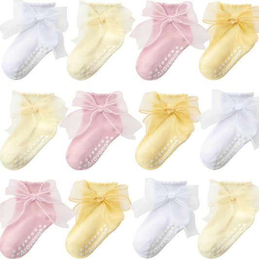 Infant/Toddler Socks Non Slip Grip Ankle  12/24 Pairs